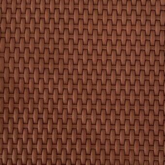 Leather rugano indoor rug, warm brown nubuk texture, repeating rectangular woven grid pattern, diffused studio lighting.
